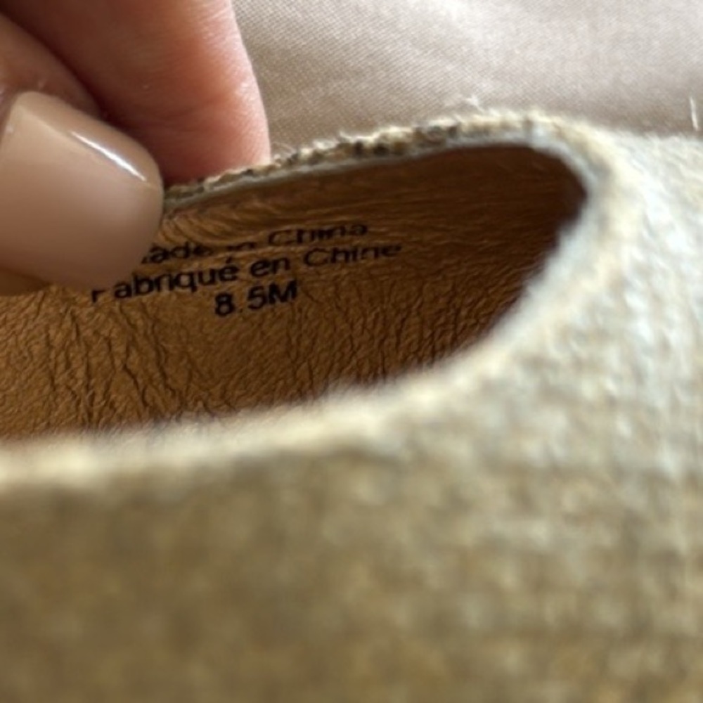Anthropologie Miss Albright Dacey Shimmer Linen Mary Jane Ballet Flats Straps - Picture 5 of 11